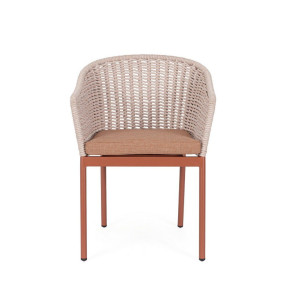 Silla de exterior cuerda trenzada BOLEA frente