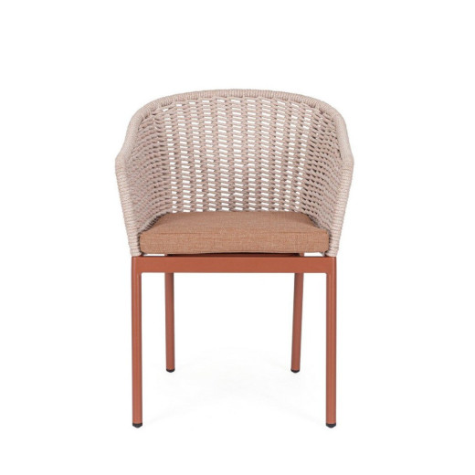 Silla de exterior cuerda trenzada BOLEA frente