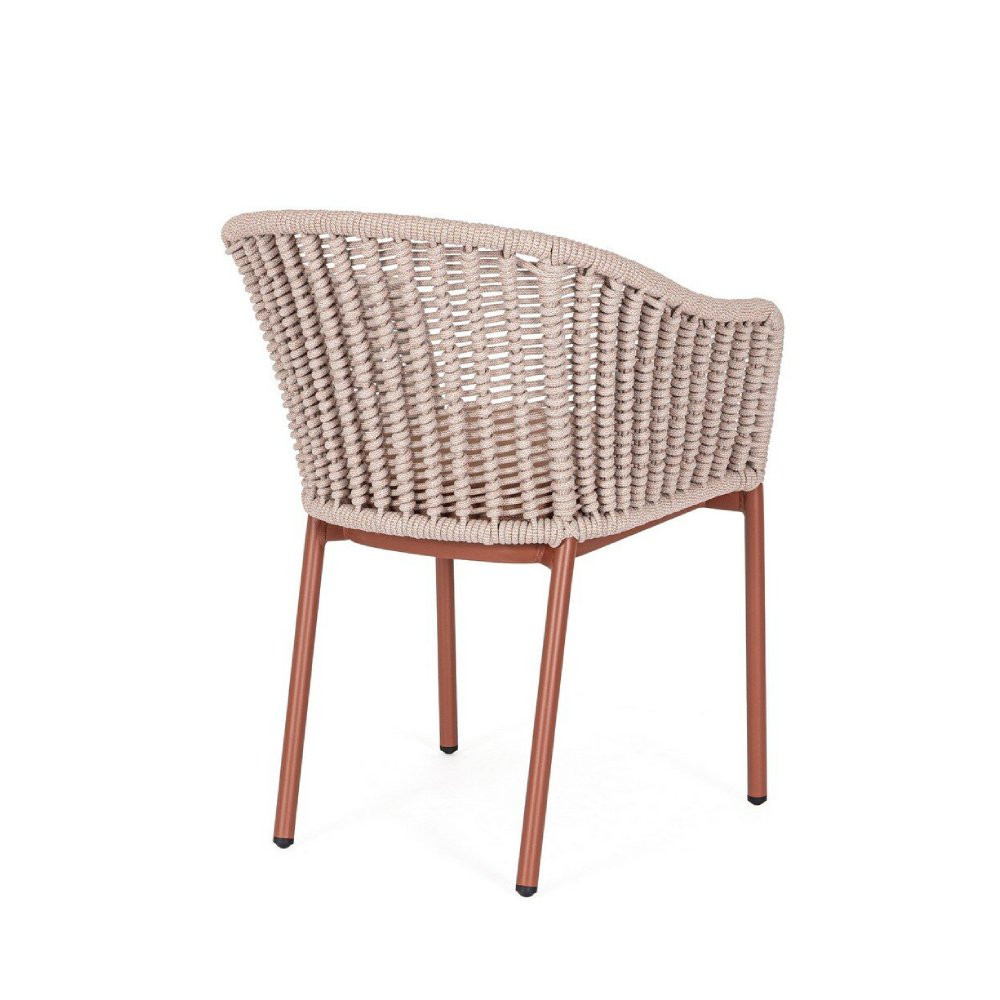 Silla de exterior cuerda trenzada BOLEA perspectiva