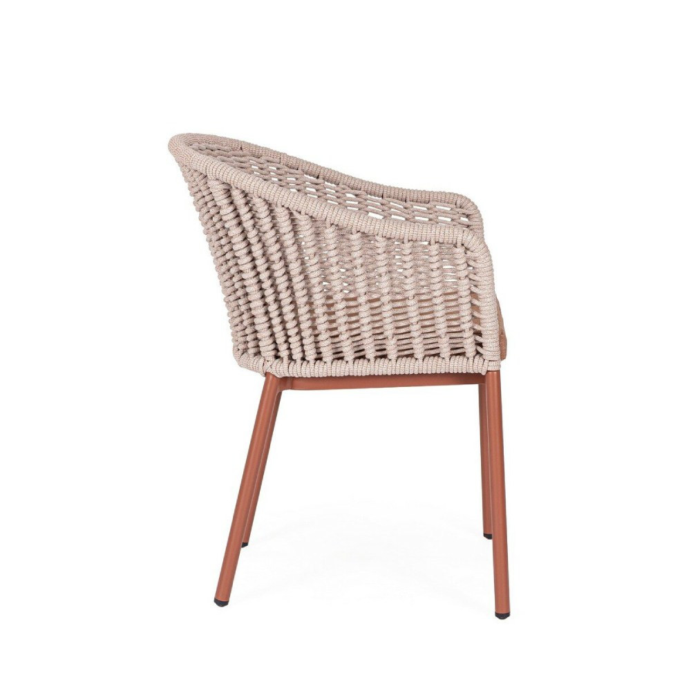 Silla de exterior cuerda trenzada BOLEA lateral