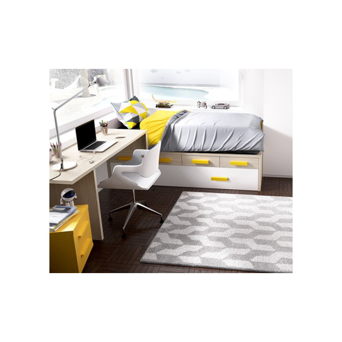 Cama nido y escritorio juvenil GLASGOW