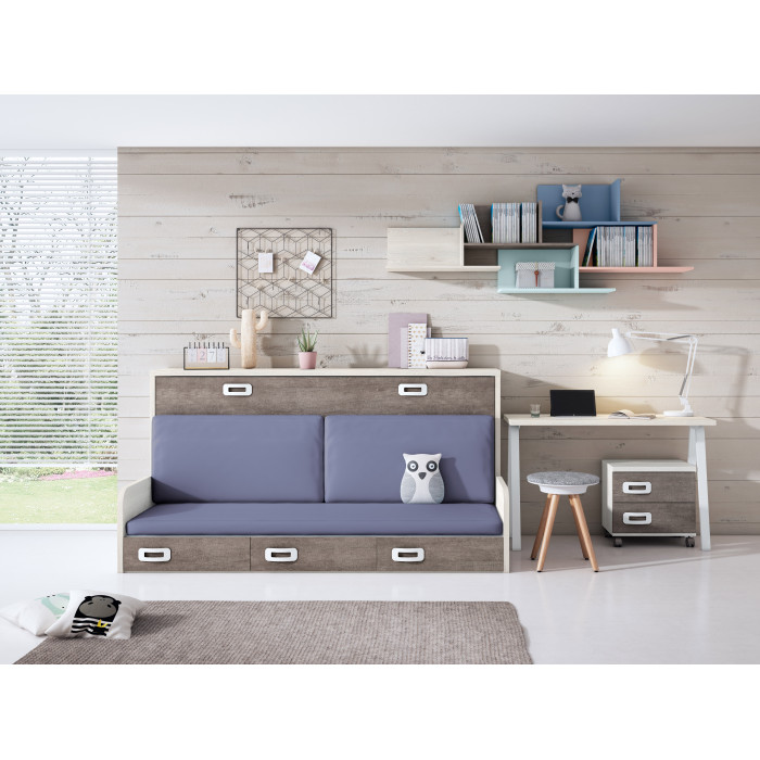 CAMA ABATIBLE CON SOFÁ Y CAJONES CLIPPY CAMA ABATIBLE CON SOFÁ Y CAJONES CLIPPY