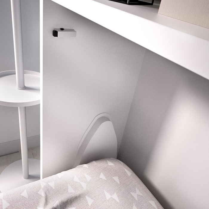 Cama abatible con estantería y escritorio BILLIE Cama abatible con estantería y escritorio BILLIE