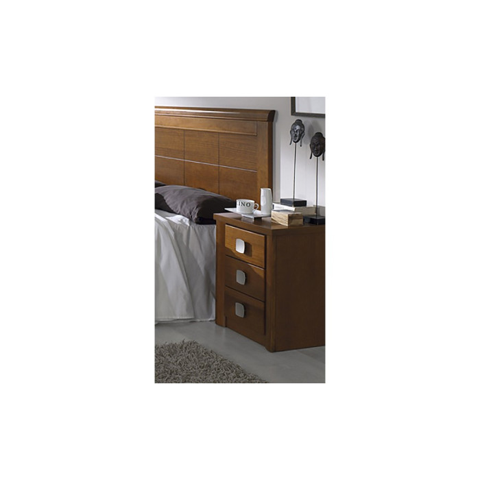 Mesilla de noche de madera con tres cajones FÁTIMA