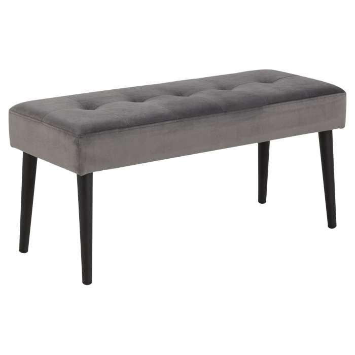 Banco pie de cama terciopelo gris ZOE