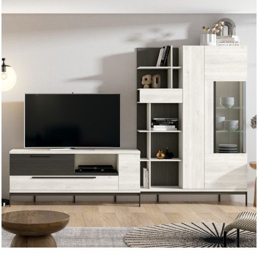 Comprar mueble para salón barato|Precio librerías en mueblesrey.com de led Sin de led