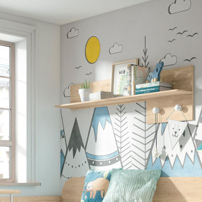ESTANTERIA PARED CON PERCHERO MARK