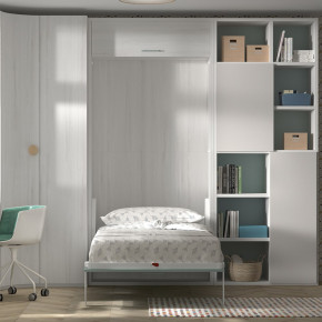 Dormitorio Estilo Nórdico Completo Blanco y Sahara 150 CM (CAMA OPCIONAL)