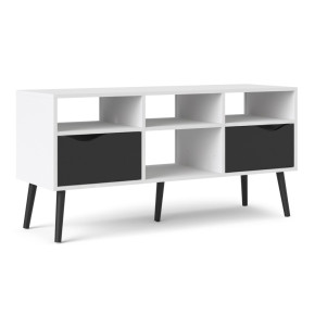 MESA DE TV DOS CAJONES Y CUATRO HUECOS OSLO