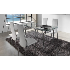 MESA DE COMEDOR EXTENSIBLE DE CRISTAL LEYRE