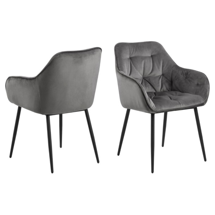 Pack de 2 sillas comedor antracita CLEMENS