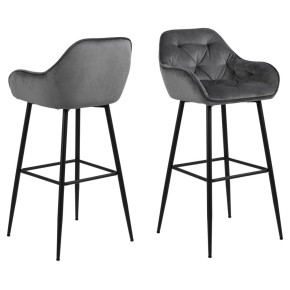 PACK DE 2 TABURETES FIJOS ANTRACITA CLEMENS