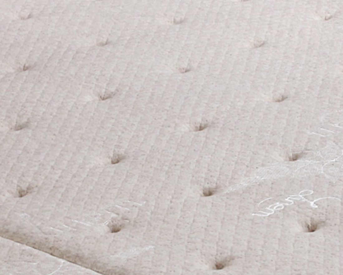 Colchón de muelles ensacados de 90x200 cm terciopelo de poliéster blanco y  crema Vida XL