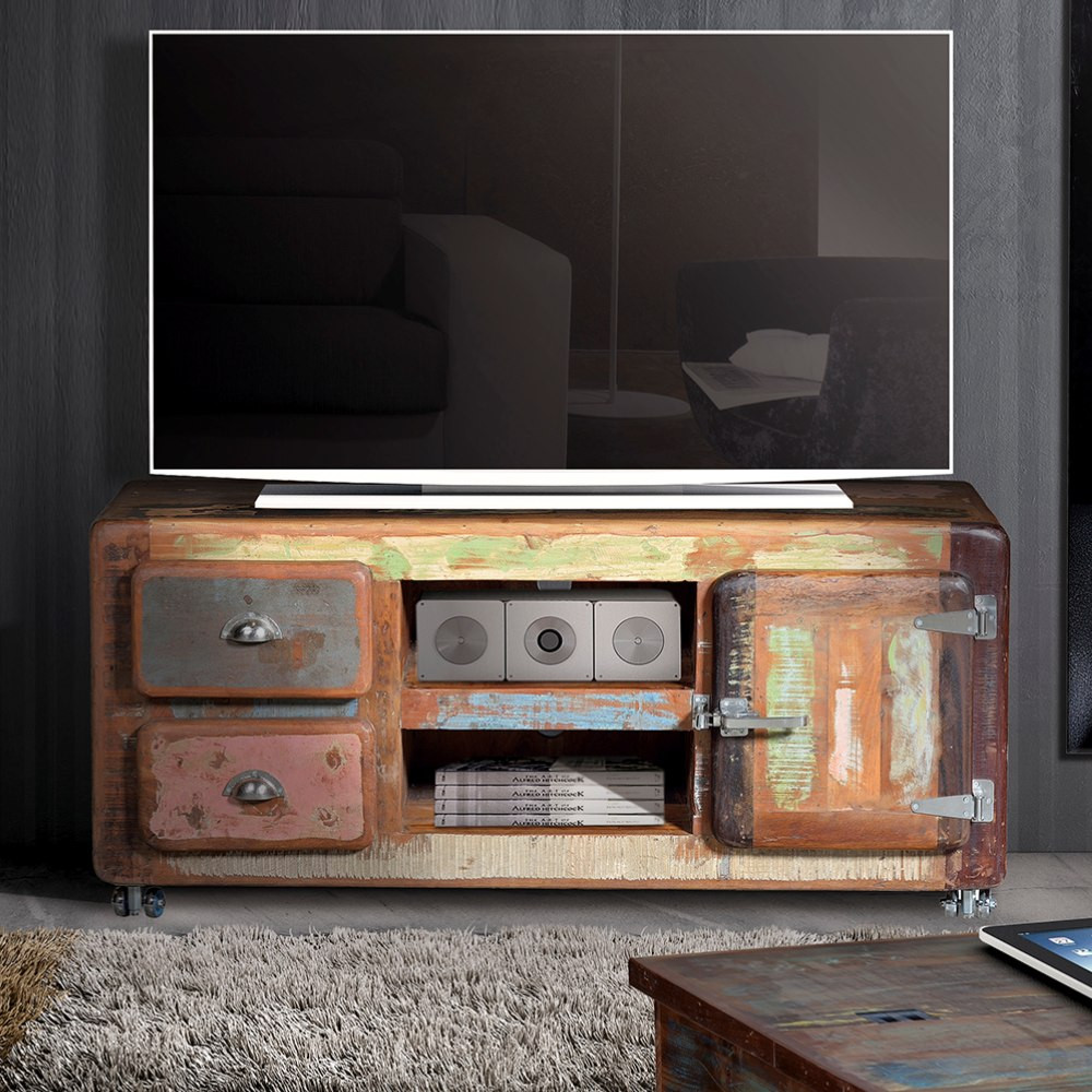 Mueble TV vintage en madera reciclada