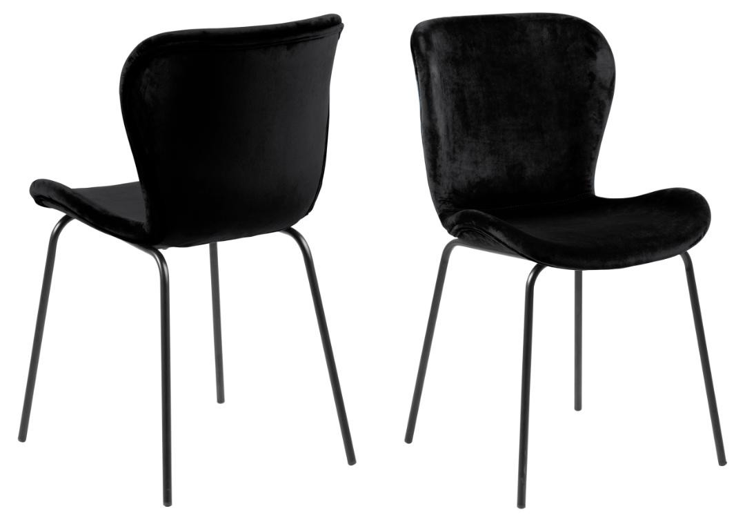 Conjunto de 2 sillas de comedor negras ALMIRA